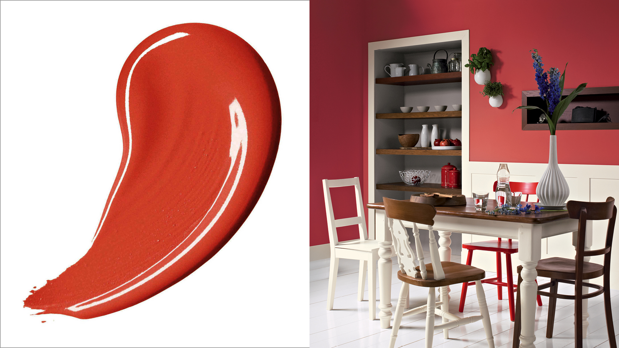 Creez de la chaleur avec le rouge energisant Le rouge est la couleur la plus énergisante du spectre et peut donner à un espace donné une ambiance chaleureuse et accueillante.