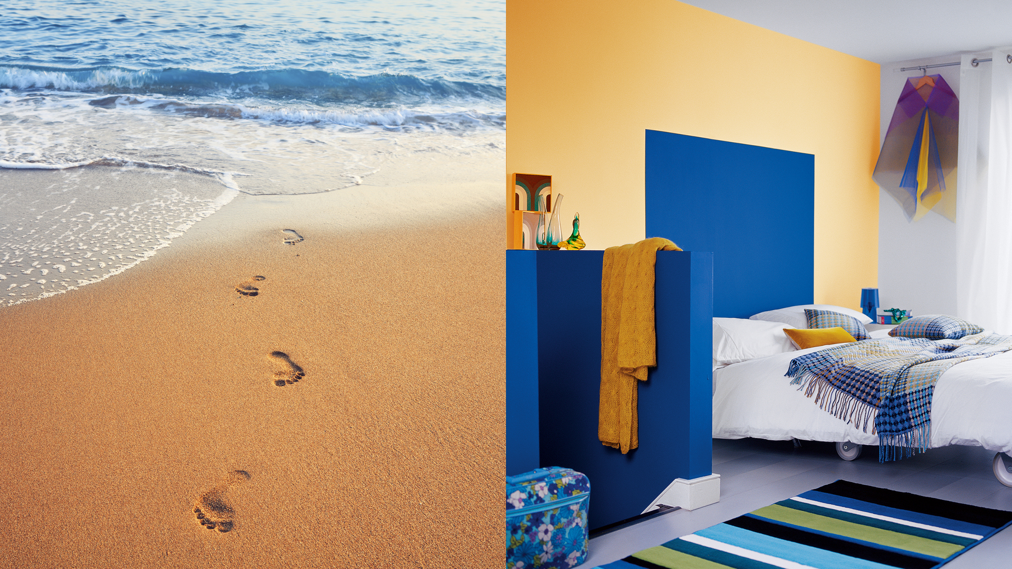 Creez une palette couleur joyeuse Apportez un sentiment de vacances à la maison en peignant vos murs dans des couleurs gaies inspirées par la plage.