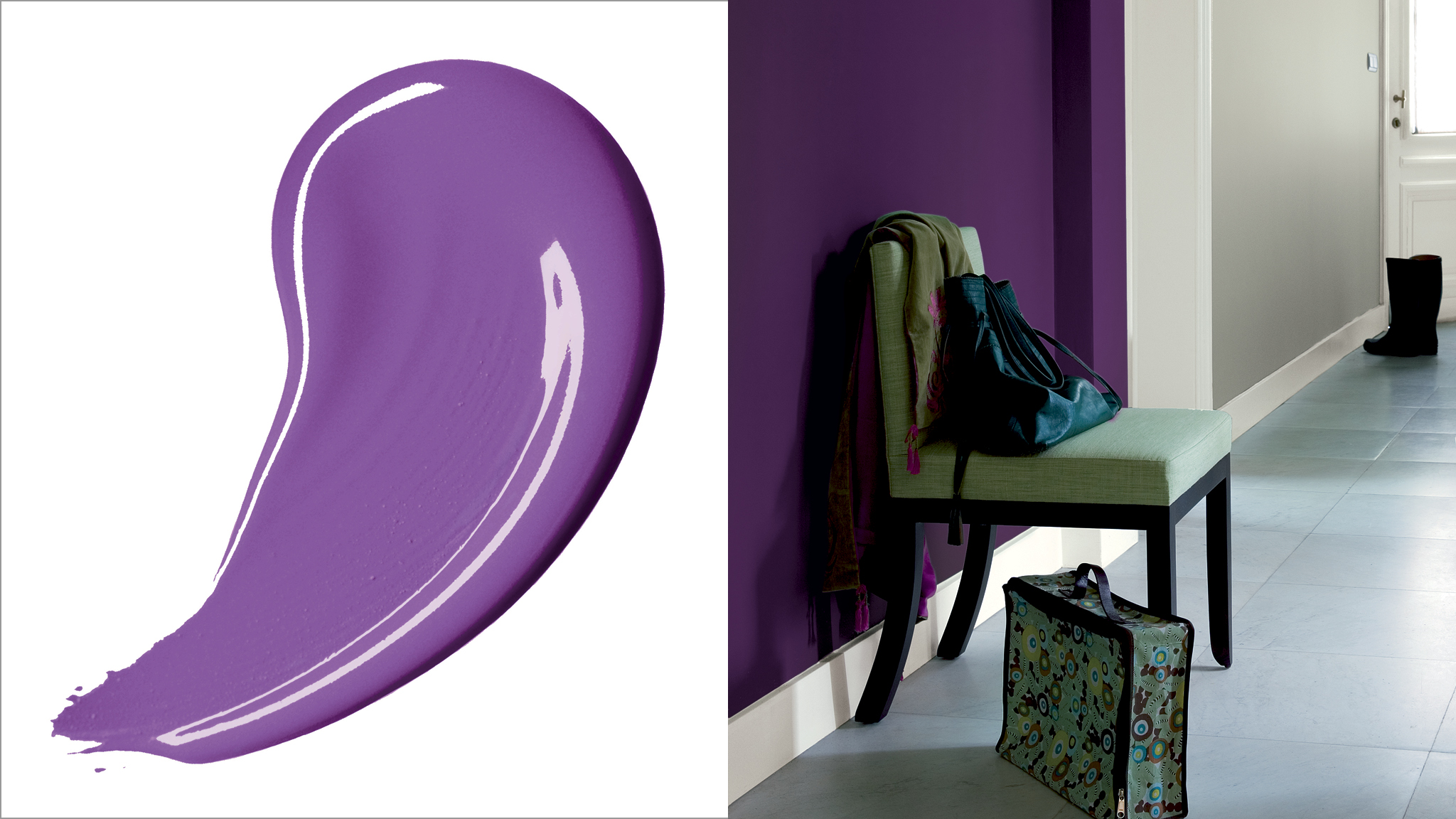 Osez la seduction avec le violet profond Les tons du violet profond irradient la confiance et l'estime de soi, même s'ils conviennent généralement mieux comme accent plutôt qu'une couleur complète à elle seule.